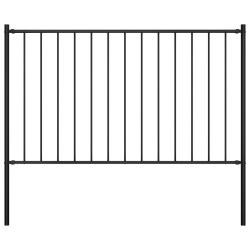 Panneau de cl&ocirc;ture Woerden avec poteaux en acier 1,7&nbsp;x&nbsp;1&nbsp;m noir