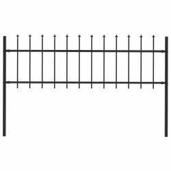 Cl&ocirc;ture de jardin Woerden avec pointe en acier noir 181 x 60 cm