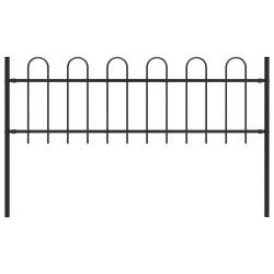 Cl&ocirc;ture de jardin avec dessus en cerceau Acier 1,8 m Noir