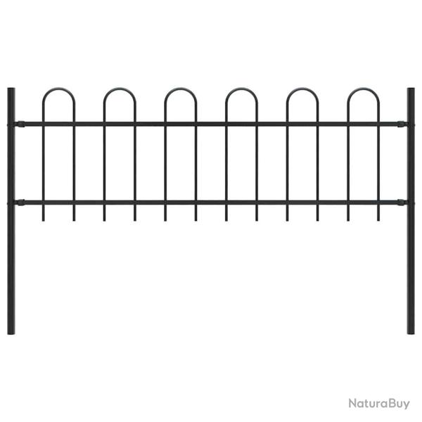 Cl�ture de jardin avec dessus en cerceau Acier 1,8 m Noir