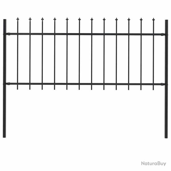 Cl�ture de jardin Woerden avec pointe en acier noir 181 x 80 cm