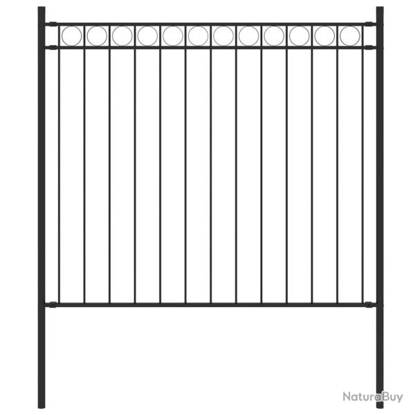 Clture de jardin Acier 1,7x0,8 m Noir alsavelo