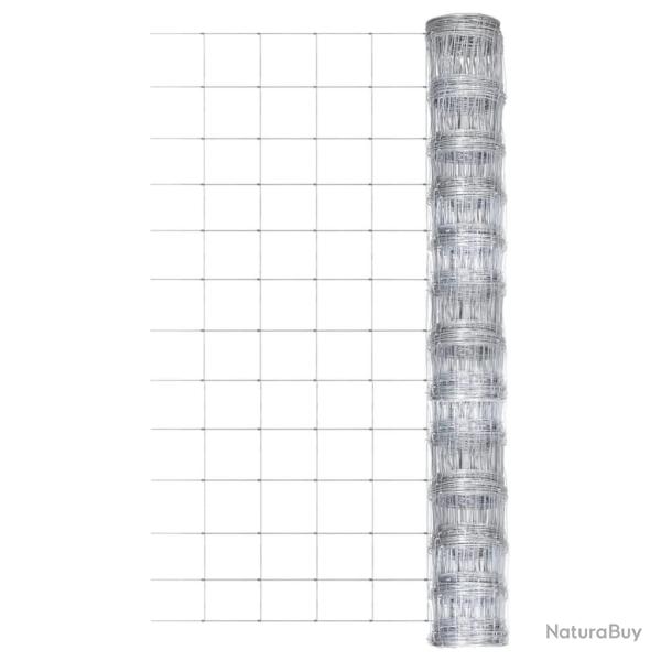 Clture de jardin Acier galvanis 50x1,25 m Argent alsavelo