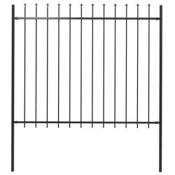 Cl&ocirc;ture de jardin Woerden avec pointe en acier noir 181 x 150 cm