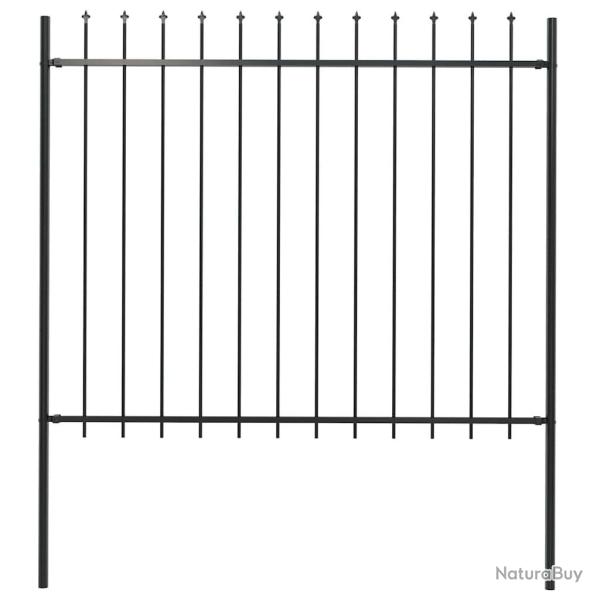 Cl�ture de jardin Woerden avec pointe en acier noir 181 x 150 cm