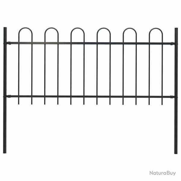 Clture de jardin avec dessus en cerceau Acier 1,8 m Noir alsavelo