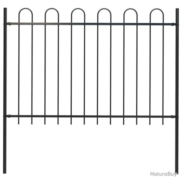 Clture de jardin avec dessus en cerceau Acier 1,8 m Noir alsavelo