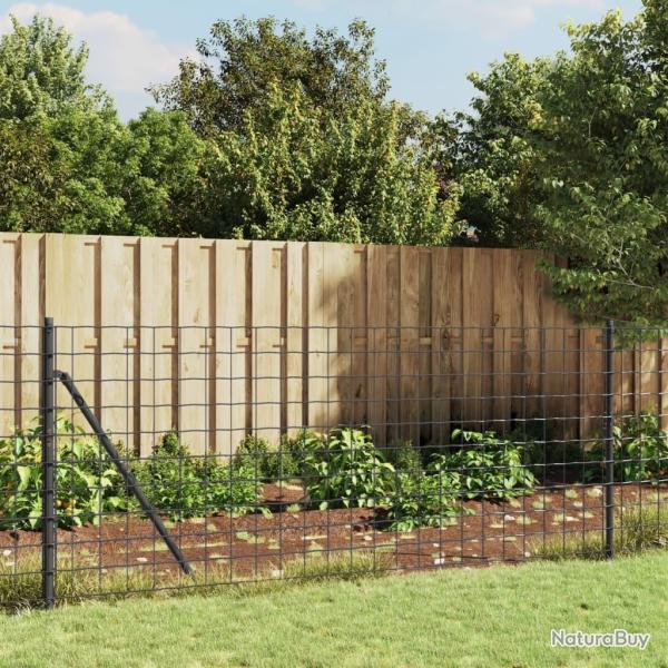Cl�ture en treillis m�tallique et ancrage anthracite 1x10 m
