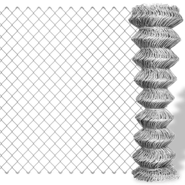 Cl�ture � mailles losang�es Acier galvanis� 15x1,25 m Argent�