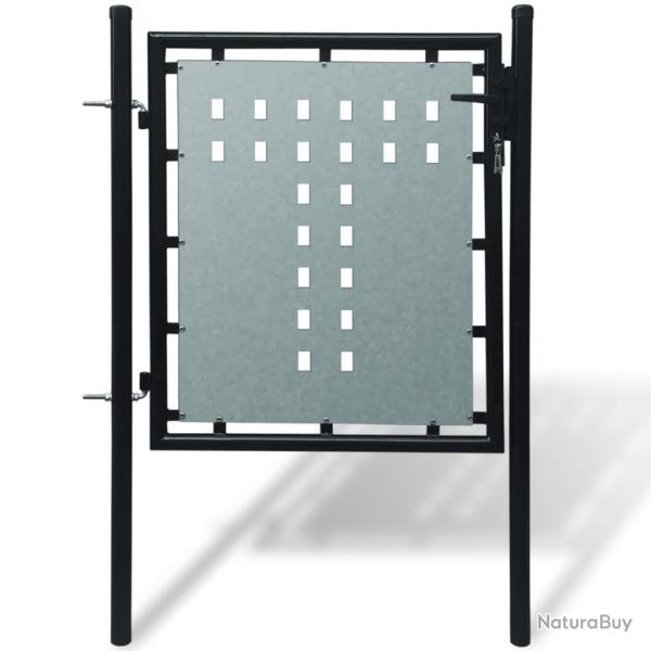 Portail de cl�ture noir � une porte 100x100 cm