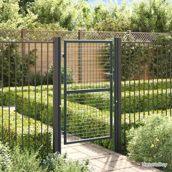 Portail de jardin grillag� en acier galvanis� gris 100 x 150 cm