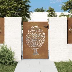 Portail de jardin 85x125 cm acier corten conception de l'arbre