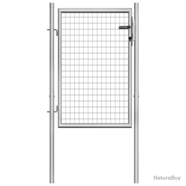 Portail de jardin en acier galvanis� 100x100 cm argent�