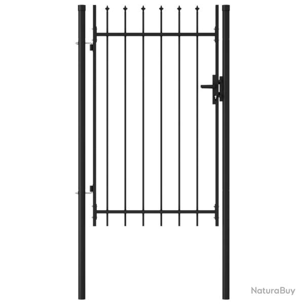 Portillon simple porte avec dessus � pointe Acier 1x1,5 m Noir alsavelo