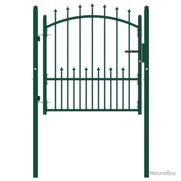 Portail de cl�ture avec pointes Acier 100x100 cm Vert alsavelo