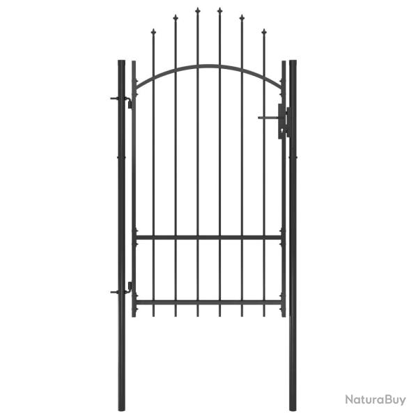 Portail de jardin Acier 1x2,2 m Noir alsavelo