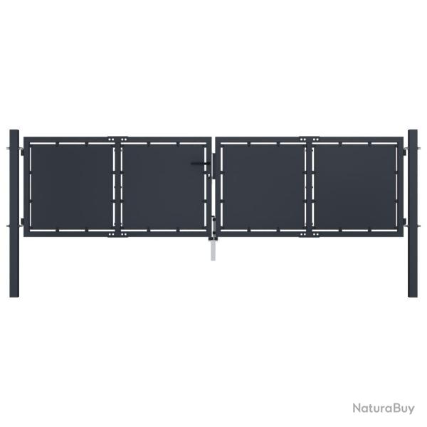Portail de jardin en acier 300x100 cm anthracite