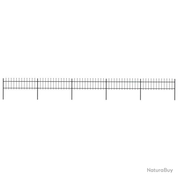 Cl�ture de jardin avec dessus en lance Acier 8,5 x 0,6 m Noir alsavelo