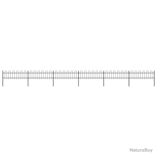 Clture de jardin avec dessus en cerceau Acier 10,2x0,6 m Noir alsavelo