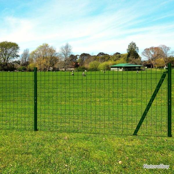 Clture Euro Acier 25 x 1,7 m Vert alsavelo
