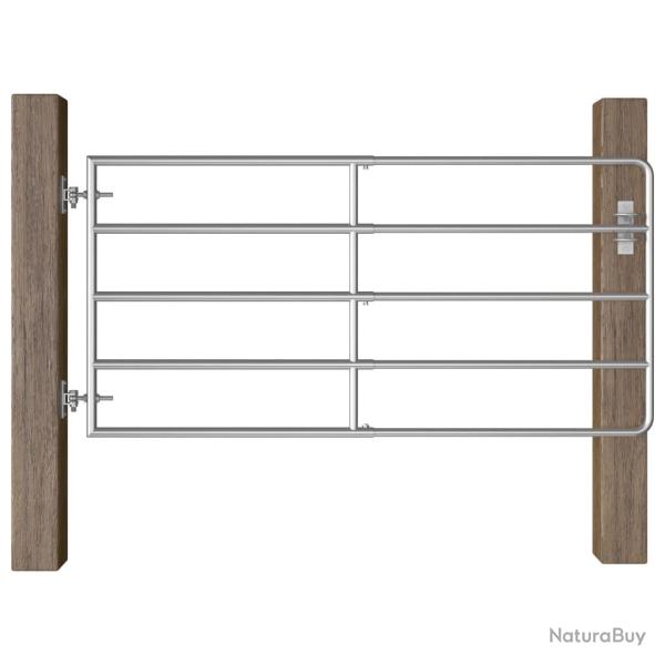 Portillon � 5 barres Acier (95-170)x90 cm Argent�