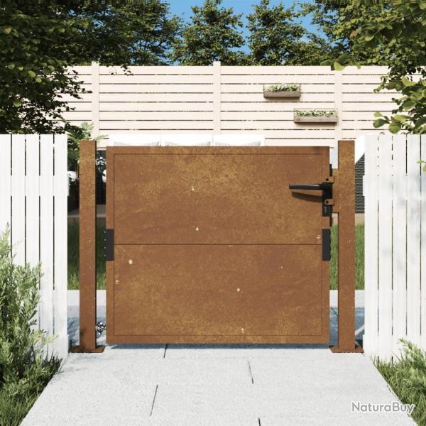 Portail de jardin 100x75 cm en acier Corten