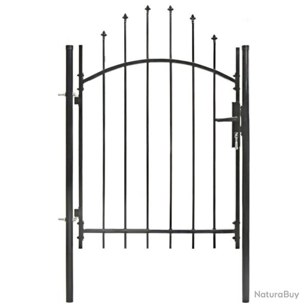 Portail de jardin Acier 1 x 1,5 m Noir alsavelo