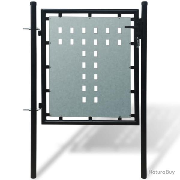 Portail de cl�ture noir � une porte 100x75 cm