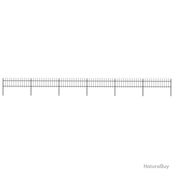 Clture de jardin avec dessus en lance Acier 10,2 x 0,6 m Noir alsavelo