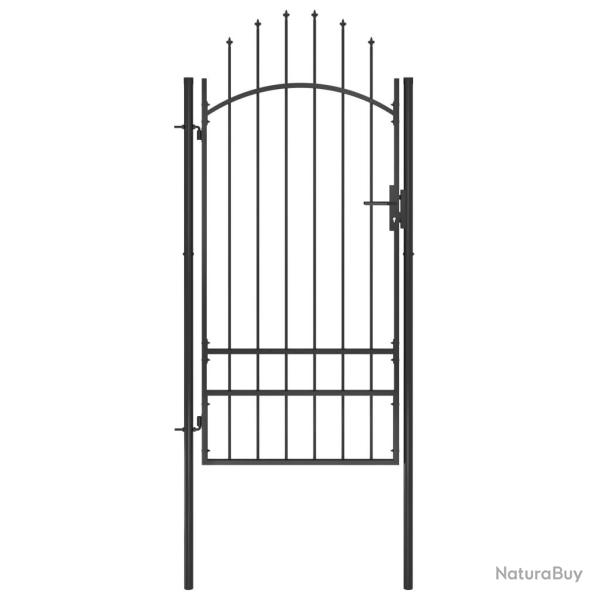 Portail de jardin Acier 1x2,5 m Noir alsavelo