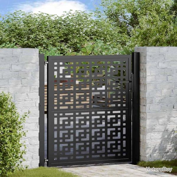 Portail de jardin noir 105x106 cm acier conception crois�e alsavelo