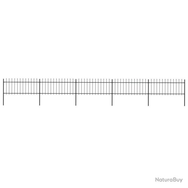 Cl�ture de jardin avec dessus en lance Acier 8,5x0,8 m Noir alsavelo