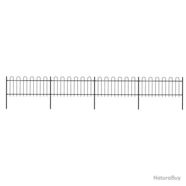 Cl�ture de jardin avec arceau en acier 714,5 x 80 cm Noir