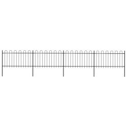 Cl&ocirc;ture de jardin avec arceau en acier 714,5 x 100 cm Noir