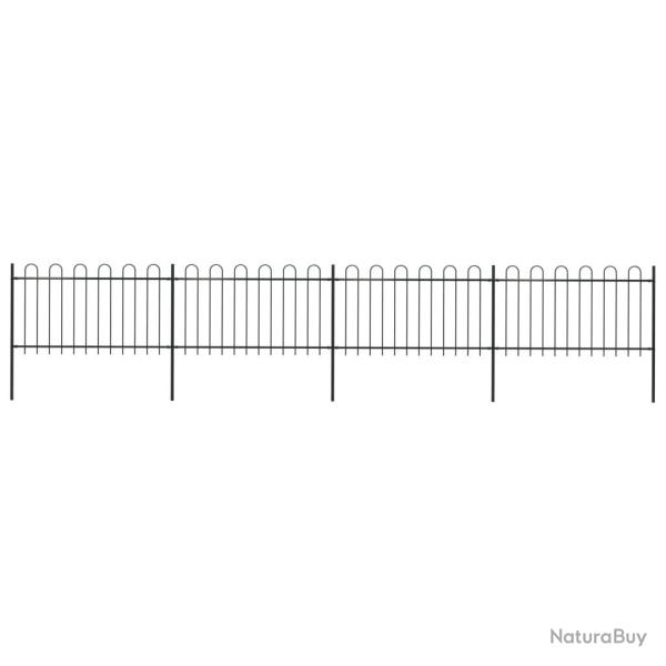 Cl�ture de jardin avec arceau en acier 714,5 x 100 cm Noir