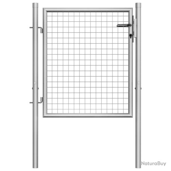 Portail de jardin en acier galvanis� 100 x 75 cm argent