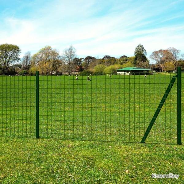 Clture Euro Acier 25 x 1,7 m Vert alsavelo