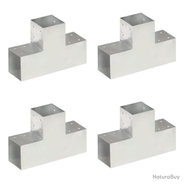 Connecteurs de poteau 4pcs Forme en T M�tal galvanis� 101x101mm alsavelo