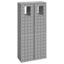 Poteaux &agrave; panier de gabion 2 pcs 40x40x180 cm Fer