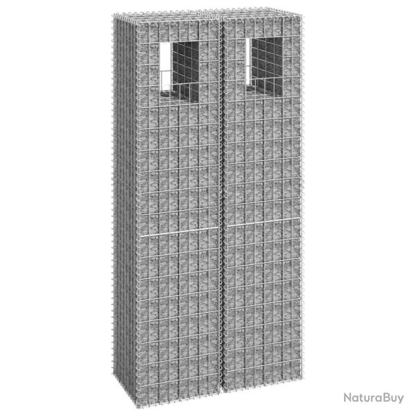 Poteaux  panier de gabion 2 pcs 40x40x180 cm Fer alsavelo