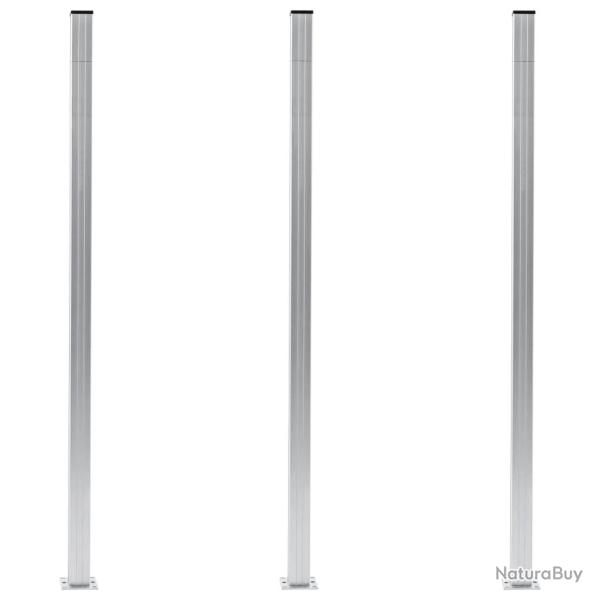 Poteaux de cl�ture 3 pcs Aluminium 185 cm