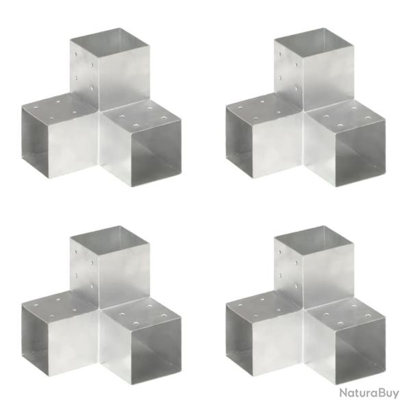 Connecteurs de poteau 4pcs Forme en Y M�tal galvanis� 101x101mm alsavelo