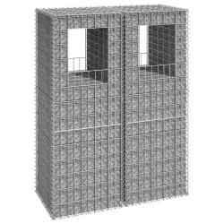 Poteaux &agrave; panier de gabion 2 pcs 50x50x140 cm Fer