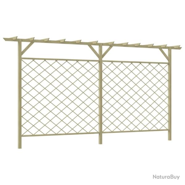 Cl�ture � lattes de jardin avec pergola Bois