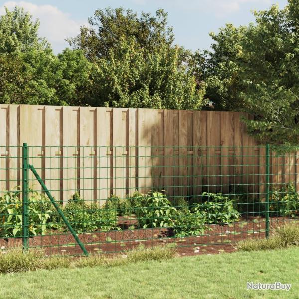 Cl�ture en treillis m�tallique et piquet d'ancrage vert 0,8x25m
