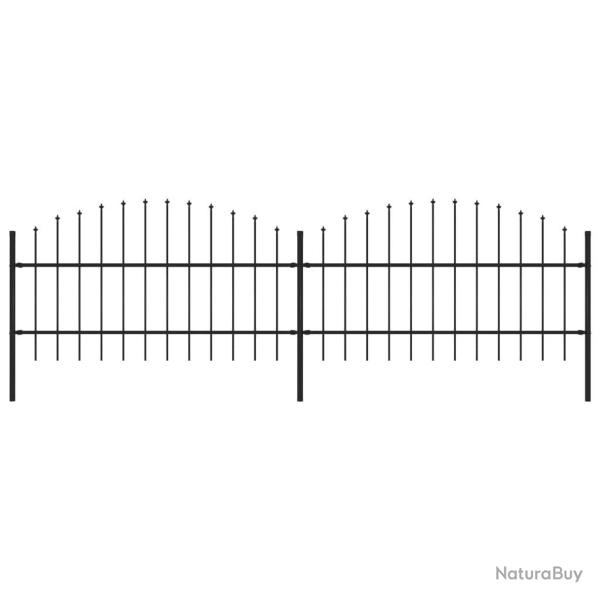 Clture de jardin  dessus en lance Acier (0,75-1)x3,4 m Noir alsavelo