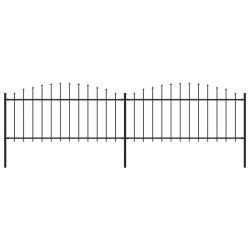 Cl&ocirc;ture de jardin &agrave; dessus en lance Acier (0,5-0,75)x3,4 m Noir