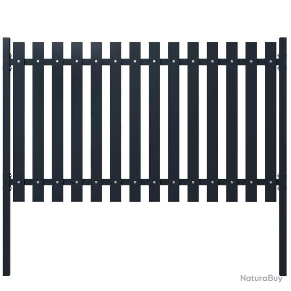 Panneau de cl�ture Anthracite 174,5x75cm Acier enduit de poudre