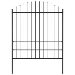 Cl&ocirc;ture de jardin avec dessus en lance Acier 1,7 m Noir