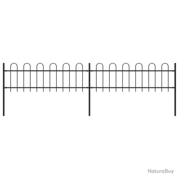 Cl�ture de jardin avec arceau en acier 359 x 60 cm Noir